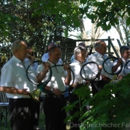 Die Jagdhornbläsergruppe Carnuntum begleitet die Feldmesse