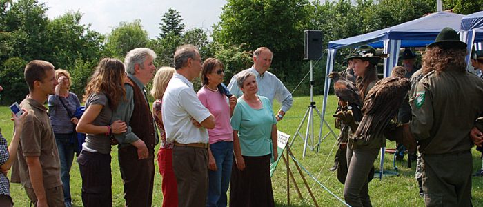 Greifvogelpräsentation und Informationsstand des Österreichischen Falknerordens beim Bezirksjägertag Korneuburg 2008